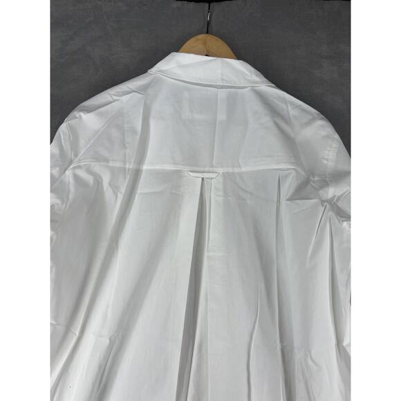 Anthropologie Maeve Long-Sleeve Midi Shirt Dress White Button Front Size Medium - Picture 9 of 12